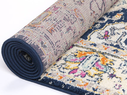 Sicily Nicosia Navy & Pink Transitional Rug