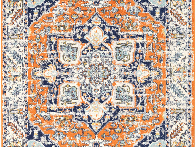 Sicily Messina Orange & Blue Transitonal Rug
