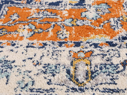 Sicily Messina Orange & Blue Transitonal Rug