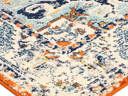 Sicily Messina Orange & Blue Transitonal Rug