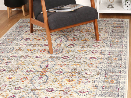 Sicily Ferla Grey & Multi Transitional Rug