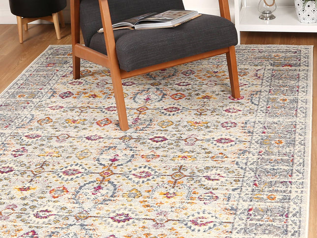 Sicily Ferla Grey & Multi Transitional Rug
