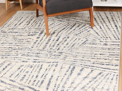 Sicily Ferraro Ivory & Blue Geometric Rug