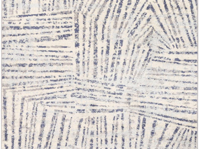 Sicily Ferraro Ivory & Blue Geometric Rug