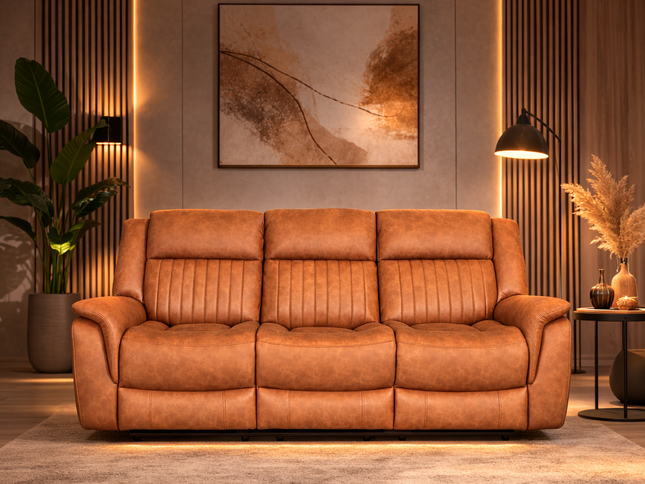 Selby 3 Seater Electric Recliner - Tan