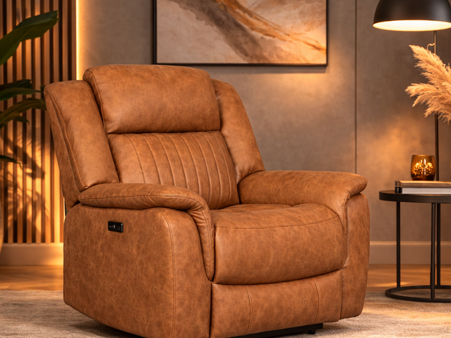 Selby 1 Seater Electric Recliner - Tan