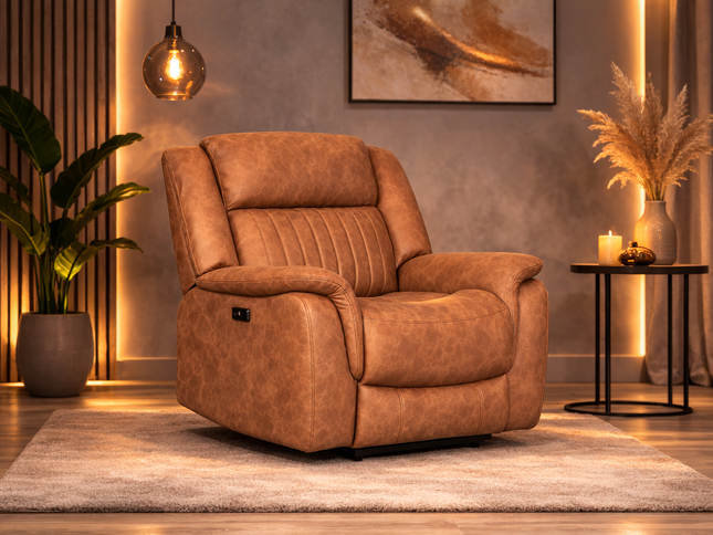 Selby 1 Seater Electric Recliner - Tan