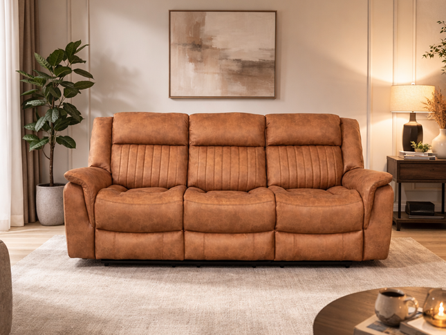 Selby 3 Seater Electric Recliner - Tan