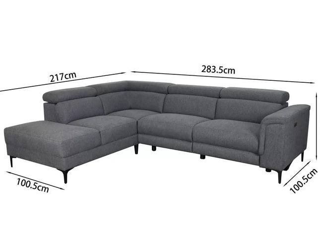 Jenna Left Chaise - Dark Grey