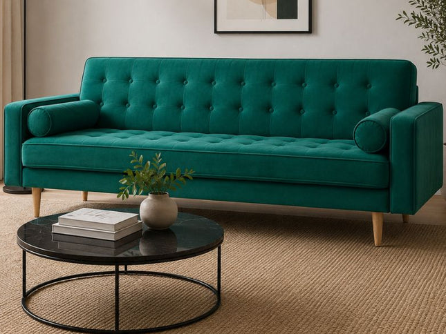 Sofia 3 Seater Sofa Bed - Green Velvet