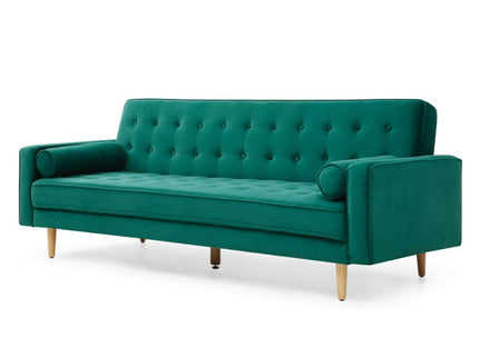 Sofia 3 Seater Sofa Bed - Green Velvet