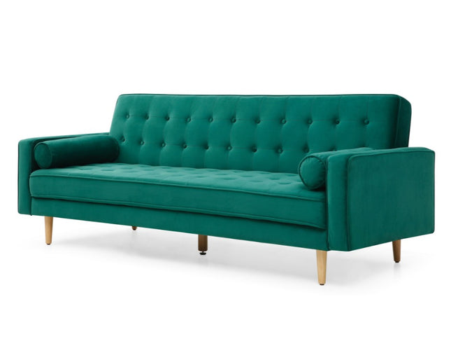 Sofia 3 Seater Sofa Bed - Green Velvet