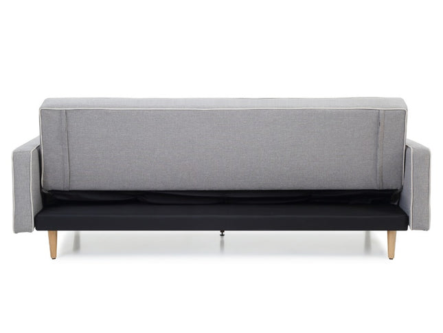Sofia 3 Seater Sofa Bed Grey with White Piping
