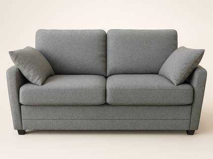 Softee Double Sofa Bed W/ Mattress - Mid Grey