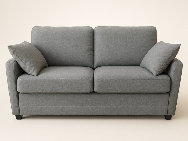 Softee Double Sofa Bed W/ Mattress - Mid Grey