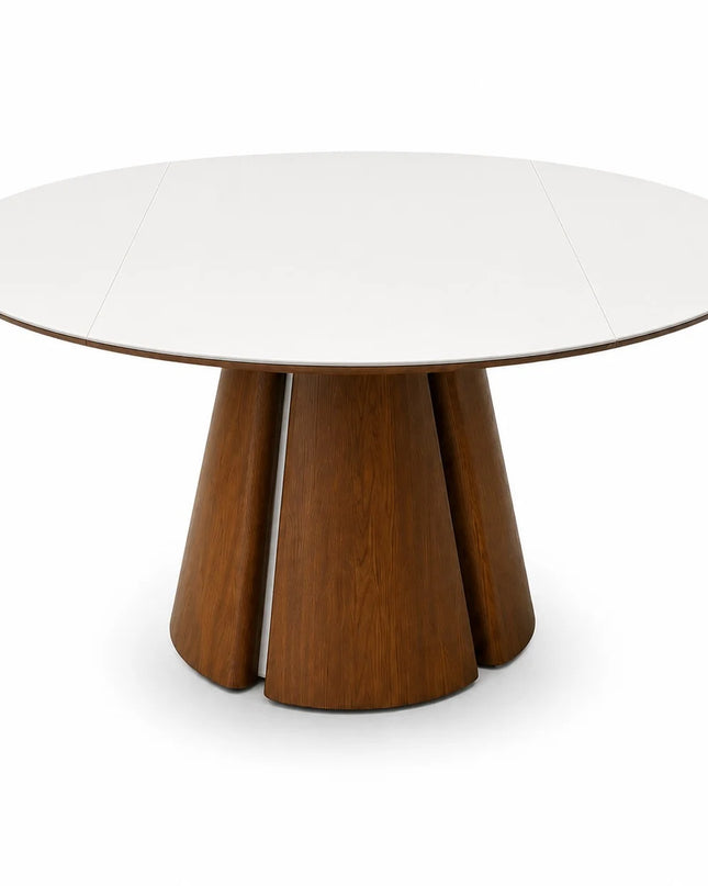Valentino Round Extendable Dining Table with Micro Crystal Stone