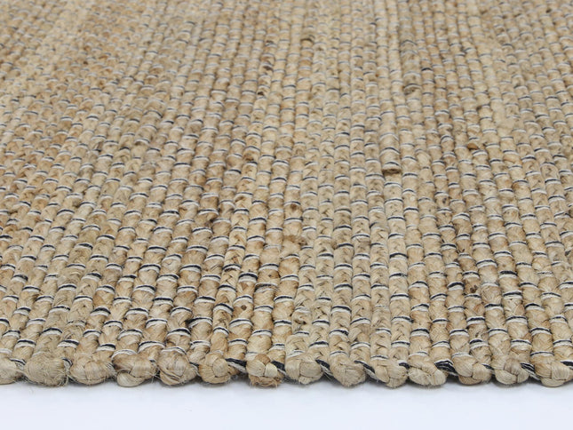Taj Natural Basket Weave Black Jute Rug