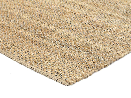 Taj Natural Basket Weave Black Jute Rug