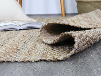 Taj Blue Natural Basket Weave Jute Rug