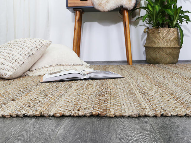 Taj Grey Natural Basket Weave Jute Rug