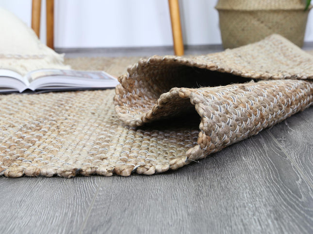 Taj Grey Natural Basket Weave Jute Rug