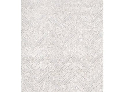 Tender Chevron Beige Shag Rug