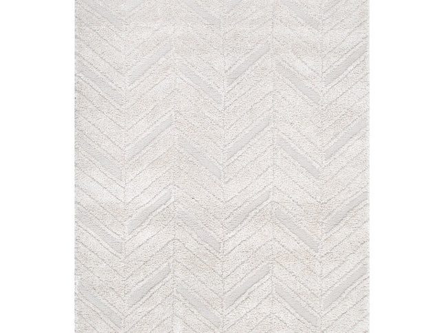 Tender Chevron Beige Shag Rug