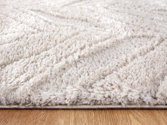 Tender Chevron Beige Shag Rug