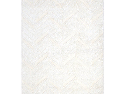 Tender Chevron Cream Shag Rug