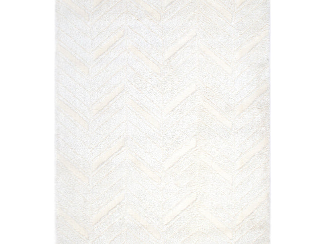 Tender Chevron Cream Shag Rug