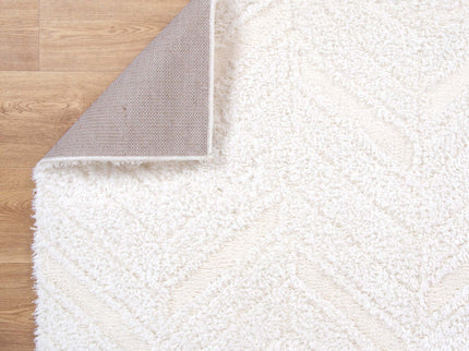 Tender Chevron Cream Shag Rug