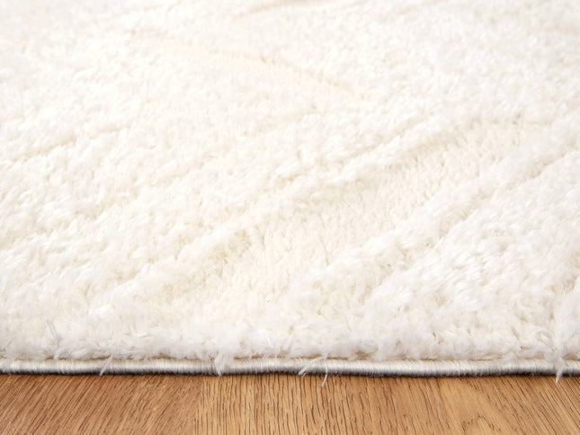Tender Chevron Cream Shag Rug