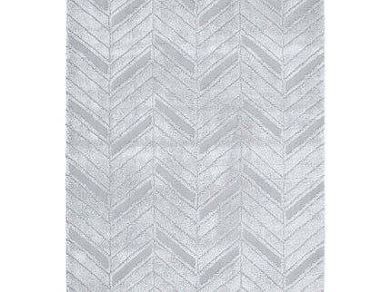 Tender Chevron Silver Shag Rug