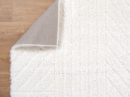 Tender Modern Cream Shag Rug