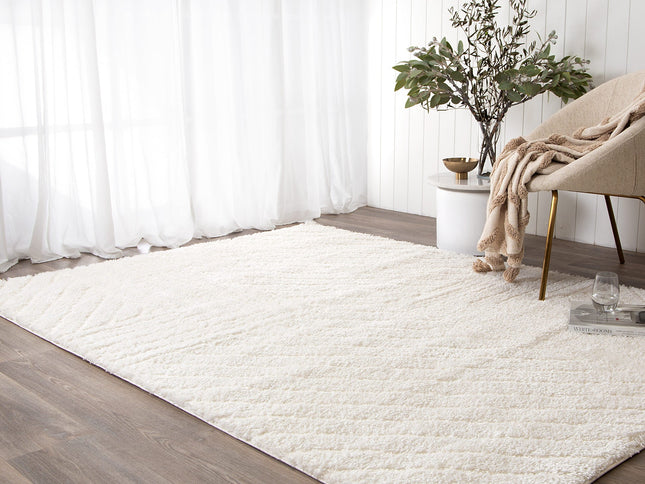 Tender Modern Cream Shag Rug