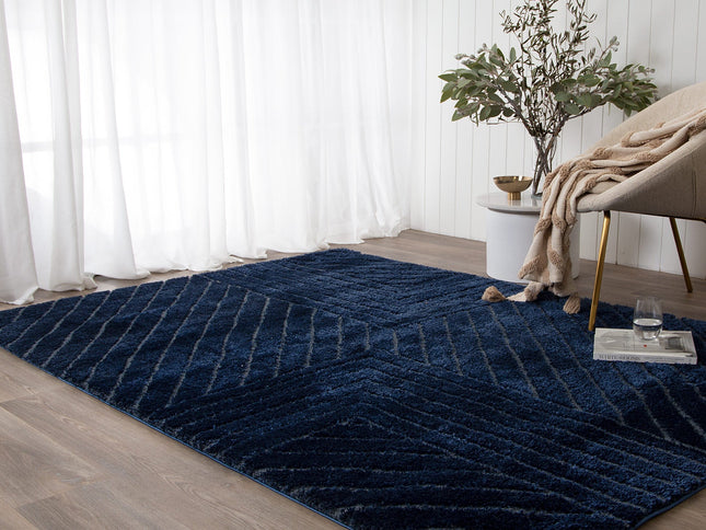 Tender Modern Navy Shag Rug