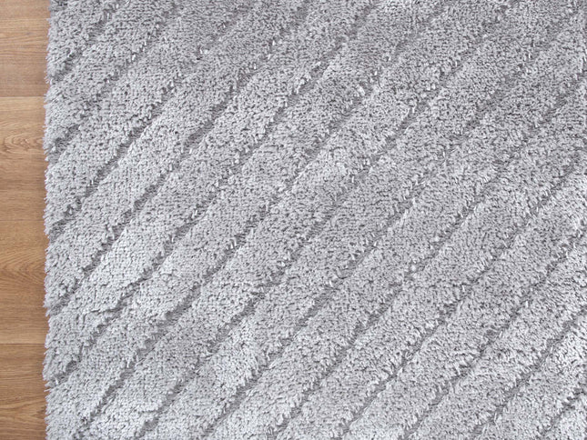 Tender Modern Silver Shag Rug