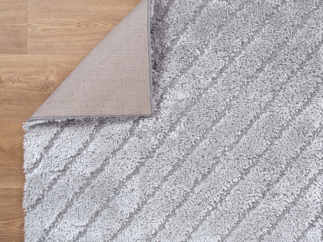 Tender Modern Silver Shag Rug