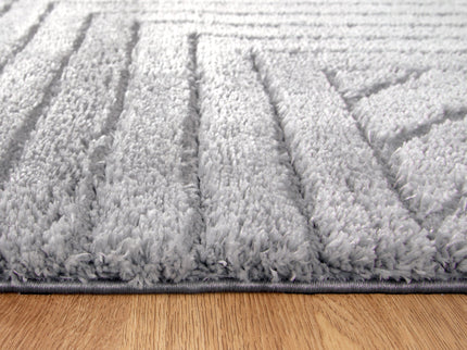 Tender Modern Silver Shag Rug