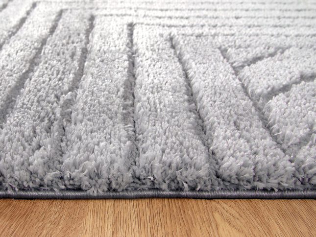 Tender Modern Silver Shag Rug