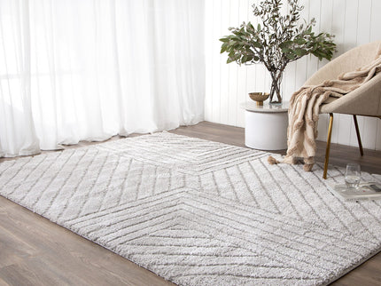 Tender Modern Silver Shag Rug