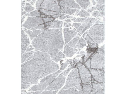 Tender Abstract Silver Shag Rug