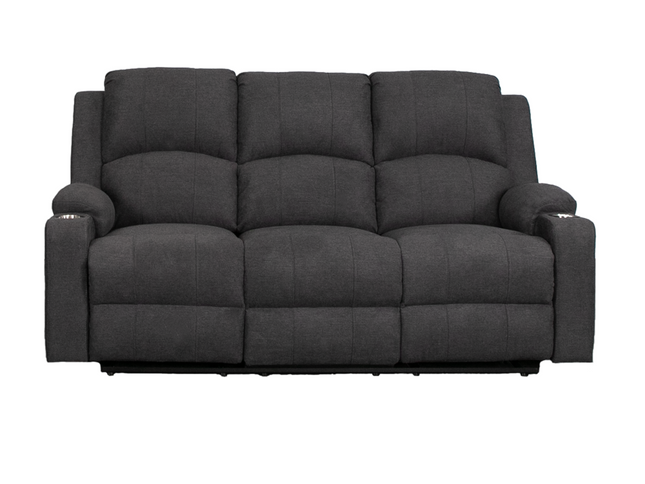 Titan 3 Seater Manual Recliner - Licorice