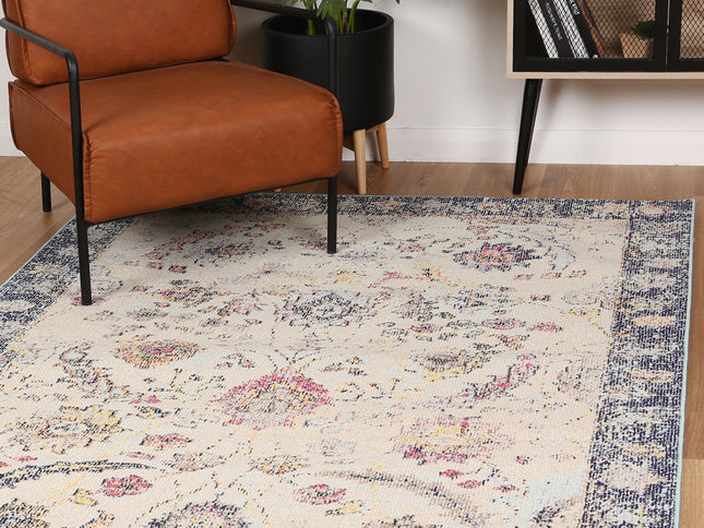 Tulin Royal Cream & Navy Transitional Rug