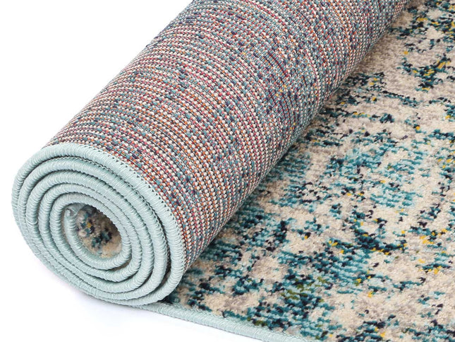 Tulin Faded Cream & Blue Transitional Rug