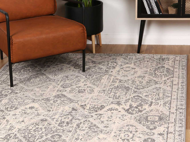 Tulin Diamond Grey & Cream Transitional Rug