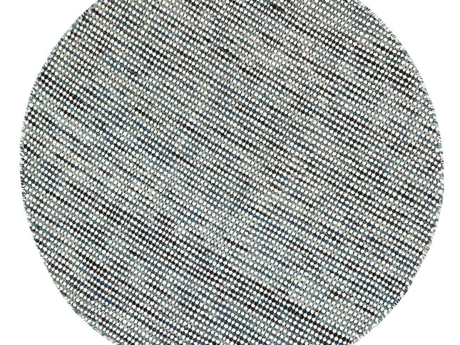 Nordic Teal Reversible Wool Round Rug