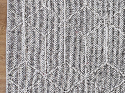 Vanuatu Totori Ash Geometric Flatweave Rug