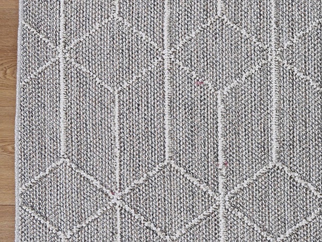 Vanuatu Totori Ash Geometric Flatweave Rug