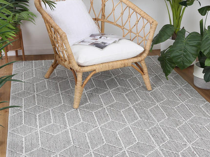 Vanuatu Totori Ash Geometric Flatweave Rug